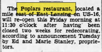 Warrens Poplars (Grapevine Restaurant) - Dec 1948 Article